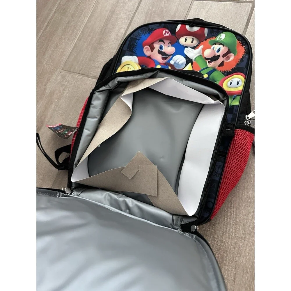 NEW 17” Super Mario Backpack and Lunch Box Kids Movie Retired Bag School